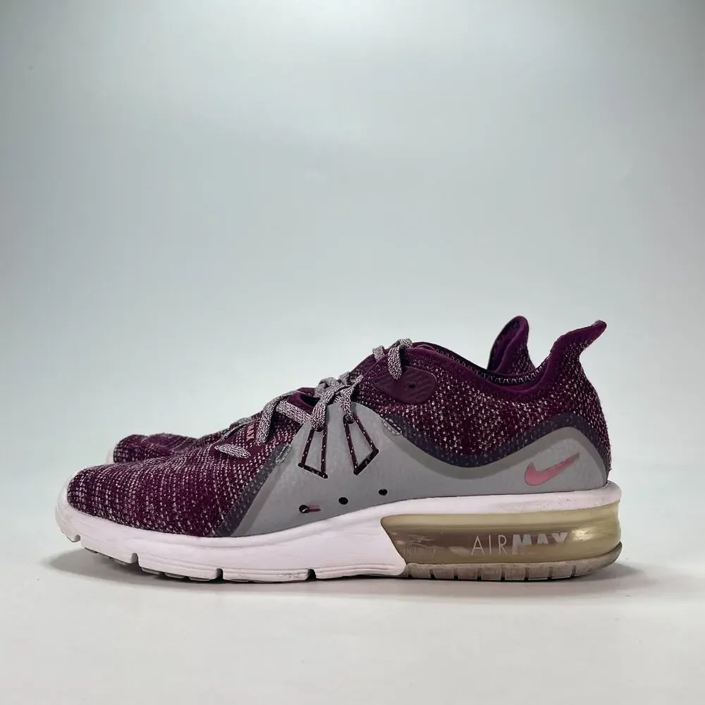 Nike Air Max Sequent 3 Bordeaux Athletic Running Shoes 908993-606 Women's Size 7